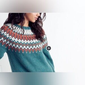 Vintage knit wool fisherman style multi colour small/medium sweater